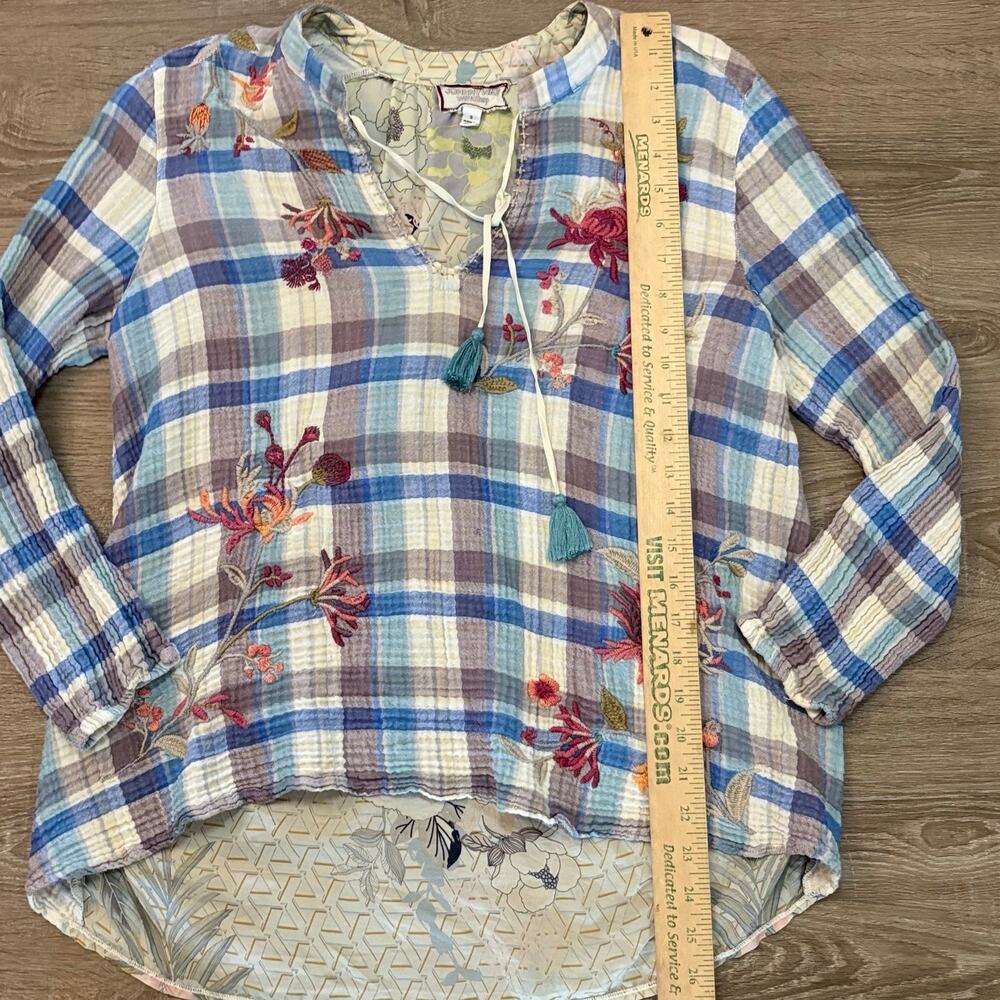 Johnny Was Workshop Viviana Effortless Silk Scarf Blouse Tunic Top Sz S  Boho - Picture 7 of 13